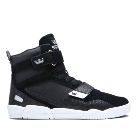 Supra Mens BREAKER High Top Shoes Black/Silver/white | US-81015